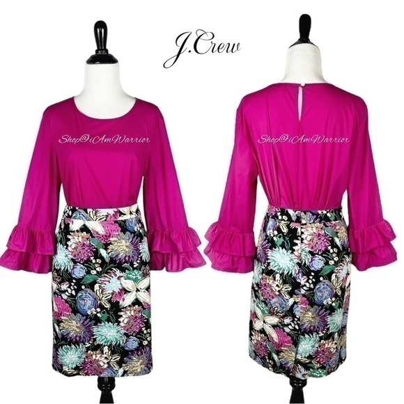 J.Crew vibrant floral stretch cotton sateen pencil skirt *shop@iamwarrior - Picture 6 of 14